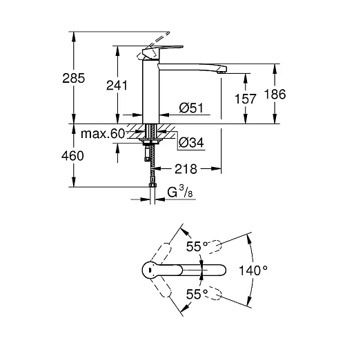 Смеситель для кухни GROHE Eurostyle Cosmopolitan со средним изливом, хром (31124002) Смеситель для кухни GROHE Eurostyle Cosmopolitan со средним изливом, хром (31124002)