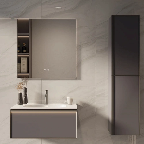 Тумба под раковину Vincea Elise 800 VMC-4EL800MG подвесная, серый матовый Тумба под раковину Vincea Elise 800 VMC-4EL800MG подвесная, серый матовый