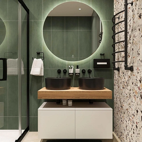 Комплект мебели STWORKI Ольборг 100 столешница дуб французский, без отверстий, 2 тумбы 50 + 2 ракови 490018 Комплект мебели STWORKI Ольборг 100 столешница дуб французский, без отверстий, 2 тумбы 50 + 2 ракови 490018