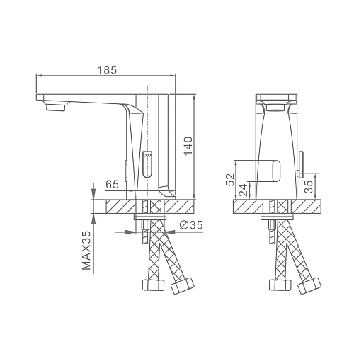 Смеситель для раковины Raglo R51.17 сенсорный, хром Смеситель для раковины Raglo R51.17 сенсорный, хром