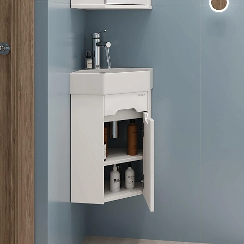 Тумба под раковину Onika Айленд 35 см 103502 подвесная, белая, угловая (для Line) Тумба под раковину Onika Айленд 35 см 103502 подвесная, белая, угловая (для Line)