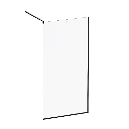 Душевая перегородка AM.PM Func W84WI-100-F1-BTE 100x200, стекло прозрачное 8 мм с покрытием, профиль черный Душевая перегородка AM.PM Func W84WI-100-F1-BTE 100x200, стекло прозрачное 8 мм с покрытием, профиль черный