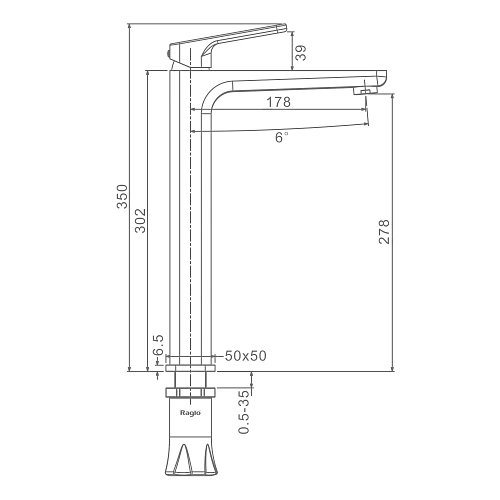Смеситель для раковины Raglo R51.15.06, черный Смеситель для раковины Raglo R51.15.06, черный