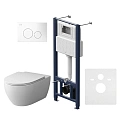Комплект инсталляции AM.PM Awe IS49001.111700 с унитазом, сиденьем микролифт и клавишей белый Комплект инсталляции AM.PM Awe IS49001.111700 с унитазом, сиденьем микролифт и клавишей белый