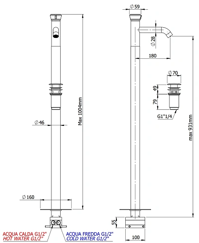 Смеситель для раковины Remer Element ET18XV, сталь Смеситель для раковины Remer Element ET18XV, сталь