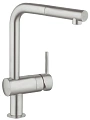 Смеситель для кухни GROHE Minta с выдвижным изливом, суперсталь (32168DC0) Смеситель для кухни GROHE Minta с выдвижным изливом, суперсталь (32168DC0)