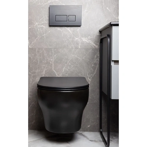 Унитаз подвесной Boheme FIORE 978-SET-B черный матовый c крышкой Унитаз подвесной Boheme FIORE 978-SET-B черный матовый c крышкой