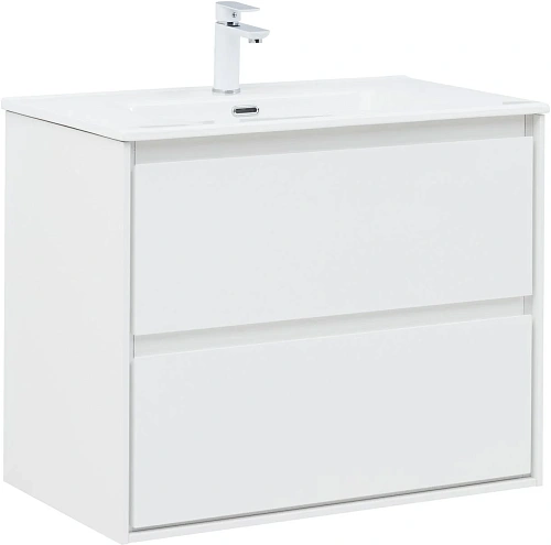 Тумба под раковину Aquanet Милан 80 белый глянец 00336369 подвесная Тумба под раковину Aquanet Милан 80 белый глянец 00336369 подвесная