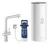 Картинка анонса товара «смеситель для кухни grohe red duo new с функцией кипячения воды (водонагреватель l-size в комплекте) 30325dc1»
