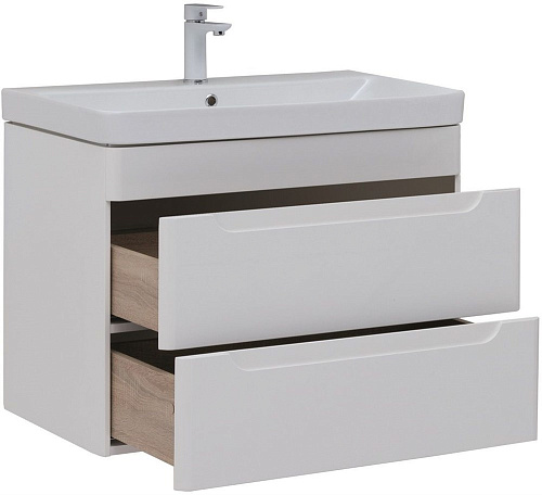 Тумба под раковину Aquanet София 80 белый глянец (2 ящика) 00274002 Тумба под раковину Aquanet София 80 белый глянец (2 ящика) 00274002