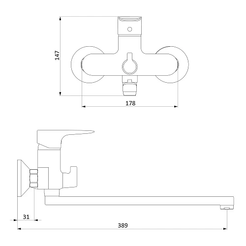 Смеситель для ванны Damixa RedBlu Origin Evo 2 789500000 хром Смеситель для ванны Damixa RedBlu Origin Evo 2 789500000 хром