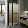 Душевая дверь Vincea Alpha VPSW-3AL100CLB, 1000, черный, стекло прозрачное
