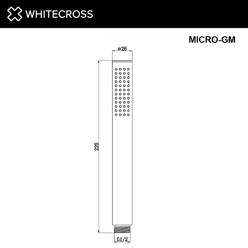 Душевая лейка WHITECROSS MICRO-GM оружейная сталь Душевая лейка WHITECROSS MICRO-GM оружейная сталь