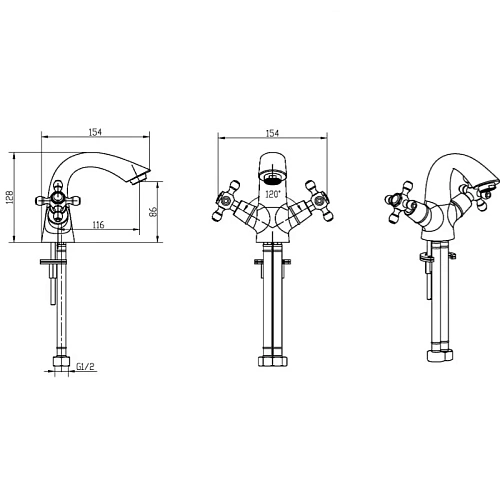 Смеситель для раковины Boheme ROYAL CRYSTAL 291-Royal/CRST Black золото Смеситель для раковины Boheme ROYAL CRYSTAL 291-Royal/CRST Black золото