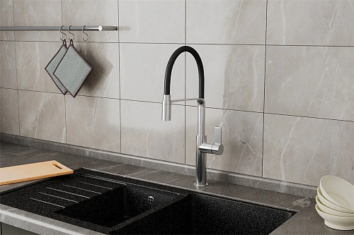 Смеситель для кухни RUSH (MS9035-35Black) с гибким изливом Смеситель для кухни RUSH (MS9035-35Black) с гибким изливом