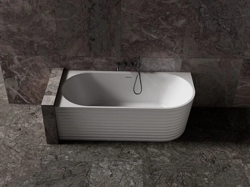 Ванна из искусственного камня ABBER AS9651 L 170x80 левосторонняя, белая матовая, искусственный камень Ванна из искусственного камня ABBER AS9651 L 170x80 левосторонняя, белая матовая, искусственный камень