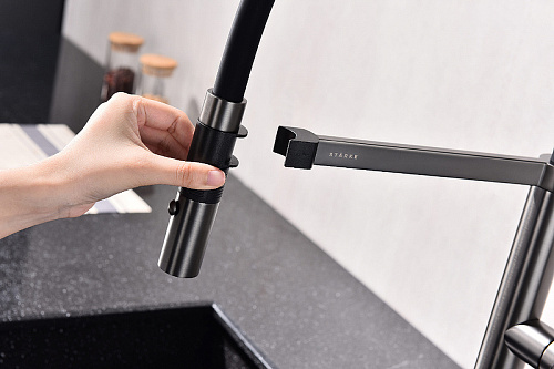 Смеситель для кухни Paulmark LEADER вороненая сталь Le214101-GM Смеситель для кухни Paulmark LEADER вороненая сталь Le214101-GM