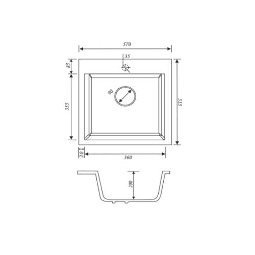 Кухонная мойка Kaiser KMM-5056 мрамор KMM-5056 W Кухонная мойка Kaiser KMM-5056 мрамор KMM-5056 W