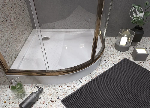 Душевой поддон Santek Палермо 90х90 четверть круга белый 1WH302478 1.WH30.2.478 Душевой поддон Santek Палермо 90х90 четверть круга белый 1WH302478 1.WH30.2.478