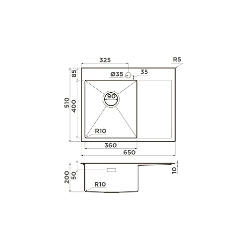 Кухонная мойка Omoikiri Akisame 65-GM-L нерж.сталь/вороненая сталь 4973097 Кухонная мойка Omoikiri Akisame 65-GM-L нерж.сталь/вороненая сталь 4973097