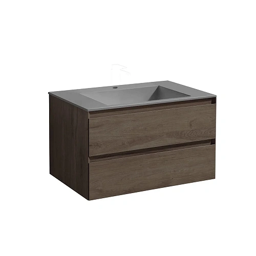 Тумба под раковину Vincea Luka 800 подвесная, 2 выкатных ящика soft-close, R.Oak VMC-2L800RO Тумба под раковину Vincea Luka 800 подвесная, 2 выкатных ящика soft-close, R.Oak VMC-2L800RO