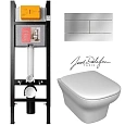 Комплект унитаза Jacob Delafon Vox E21770RU-00 с инсталляцией и кнопкой смыва Комплект унитаза Jacob Delafon Vox E21770RU-00 с инсталляцией и кнопкой смыва