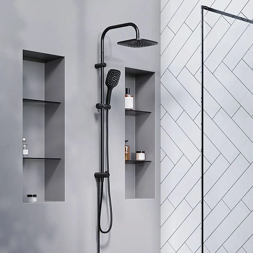 Душевая система Damixa Eclipse 931000300 верхний душ 220мм, штанга 1010 мм, черный Душевая система Damixa Eclipse 931000300 верхний душ 220мм, штанга 1010 мм, черный