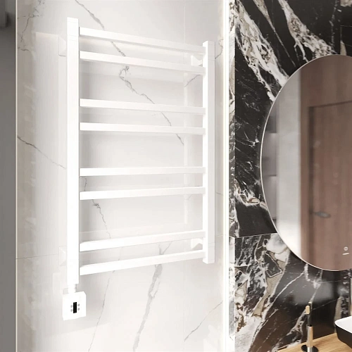 Полотенцесушитель электрический EWRIKA Кассандра Pg 80x50 L, белый 510368 Полотенцесушитель электрический EWRIKA Кассандра Pg 80x50 L, белый 510368