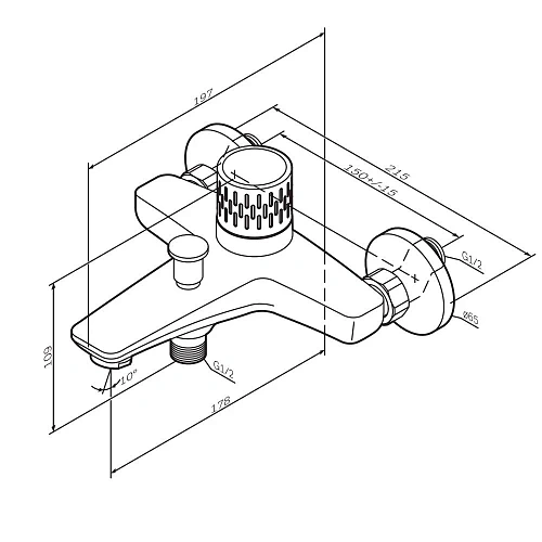 Смеситель для ванны AM.PM Gem F90A10400 с термостатом, хром Смеситель для ванны AM.PM Gem F90A10400 с термостатом, хром