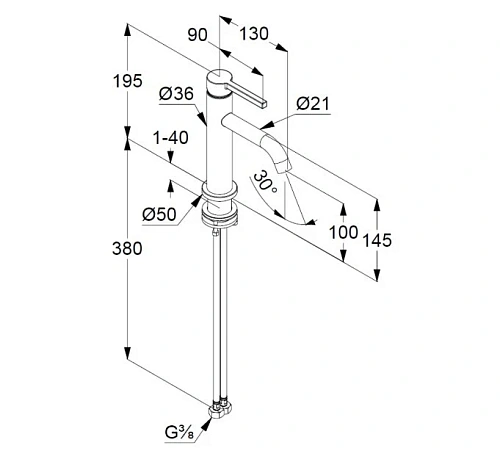 Смеситель для раковины Kludi NOVA FONTE 200260515 хром Смеситель для раковины Kludi NOVA FONTE 200260515 хром