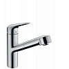 Смеситель для кухни hansgrohe Focus M42, однорычажный с вытяжным изливом 71814000 Смеситель для кухни hansgrohe Focus M42, однорычажный с вытяжным изливом 71814000