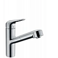 Смеситель для кухни hansgrohe Focus M42, однорычажный с вытяжным изливом 71814000 Смеситель для кухни hansgrohe Focus M42, однорычажный с вытяжным изливом 71814000