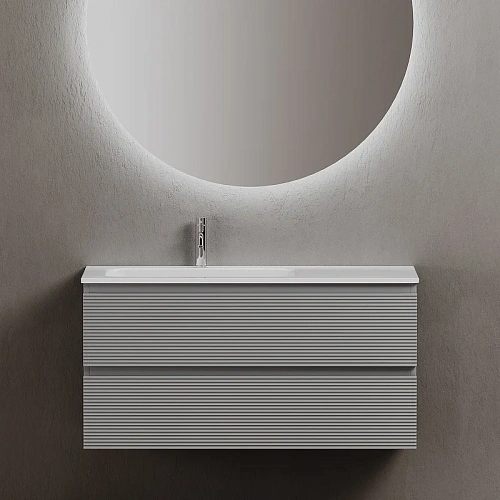 Тумба под раковину Sancos Folk FL100LES левая 995х445х500 Ergraut soft, подвесная Тумба под раковину Sancos Folk FL100LES левая 995х445х500 Ergraut soft, подвесная