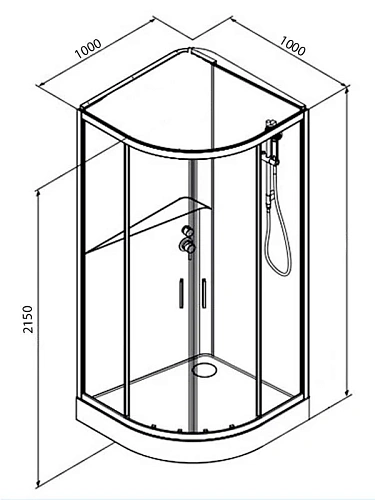 Душевая кабина Frank F400/1 М White без крыши белый профиль матовое стекло 100x100 20027 Душевая кабина Frank F400/1 М White без крыши белый профиль матовое стекло 100x100 20027