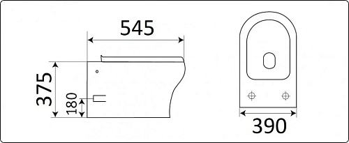 Унитаз подвесной CeramaLux CL2100 белый с крышкой микролифт Унитаз подвесной CeramaLux CL2100 белый с крышкой микролифт