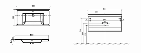 Раковина BelBagno ANCONA-N ENERGIA-N EA-1000-LVB 1000x480 Раковина BelBagno ANCONA-N ENERGIA-N EA-1000-LVB 1000x480