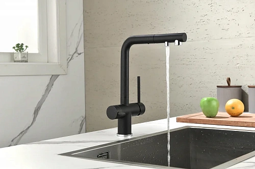 Смеситель для кухни Paulmark SERPENTINE черный Se213222-BLM Смеситель для кухни Paulmark SERPENTINE черный Se213222-BLM
