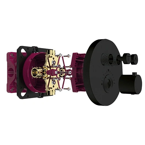 Душевая система AQUAme AQM8407MB с термостатом, черный матовый Душевая система AQUAme AQM8407MB с термостатом, черный матовый