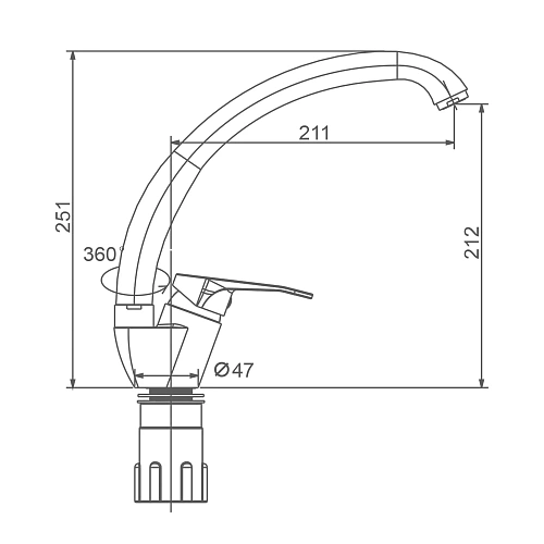 Смеситель для кухни Splenka S202.41.05, сатин Смеситель для кухни Splenka S202.41.05, сатин
