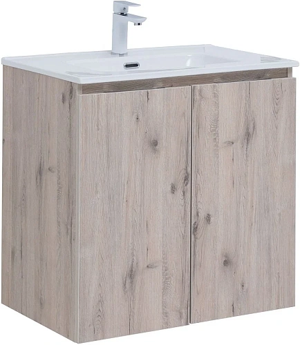Тумба под раковину Aquanet Алвита New 70 2 дверцы, дуб веллингтон белый 00303906 Тумба под раковину Aquanet Алвита New 70 2 дверцы, дуб веллингтон белый 00303906