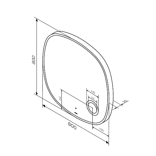 Зеркало AM.PM Func M8FMOX0803SA с LED-подсветкой, сенсорром Зеркало AM.PM Func M8FMOX0803SA с LED-подсветкой, сенсорром