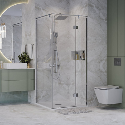 Душевой уголок Niagara Nova NG-6631-34 (90x90x195) квадратная, распашная, хром, стекло прозрачное Душевой уголок Niagara Nova NG-6631-34 (90x90x195) квадратная, распашная, хром, стекло прозрачное