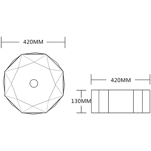 Раковина Ceruttispa CR0057 420х420х130 накладная, белая, многогранная Раковина Ceruttispa CR0057 420х420х130 накладная, белая, многогранная