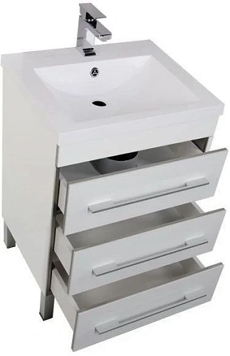 Тумба под раковину Aquanet Верона 58 белый (напольная 3 ящика) 00178253 Тумба под раковину Aquanet Верона 58 белый (напольная 3 ящика) 00178253