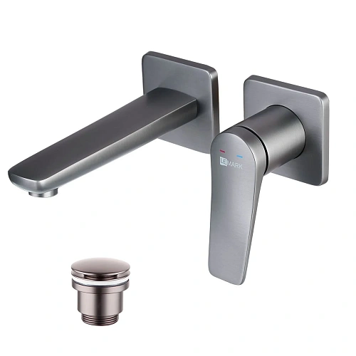 Смеситель для раковины Lemark Bronx LM3736GM встраиваемый, графит Смеситель для раковины Lemark Bronx LM3736GM встраиваемый, графит