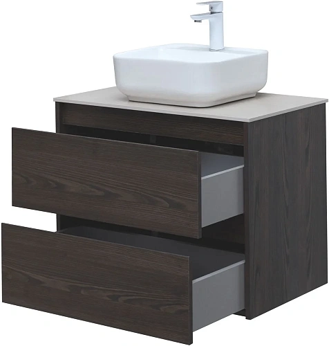 Тумба под раковину Aquanet Nova Lite 75 дуб черный (2 ящика) 00287895 Тумба под раковину Aquanet Nova Lite 75 дуб черный (2 ящика) 00287895