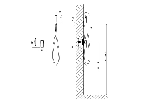 Гигиенический душ Aquatek ЛИБРА AQ1619CR Хром, встраиваемый Гигиенический душ Aquatek ЛИБРА AQ1619CR Хром, встраиваемый