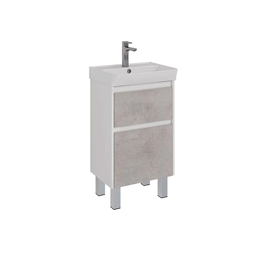 Тумба под раковину Lemark COMBI 50 см подвесная/напольная, бетон/белый LM03C50T-Beton Тумба под раковину Lemark COMBI 50 см подвесная/напольная, бетон/белый LM03C50T-Beton