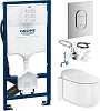 Готовый комплект для туалета GROHE Sensia Arena: Унитаз подвесной-биде с инсталляцией, установочным 124846