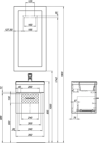 Тумба под раковину Aquanet Нота 40 белый 00159137 Тумба под раковину Aquanet Нота 40 белый 00159137